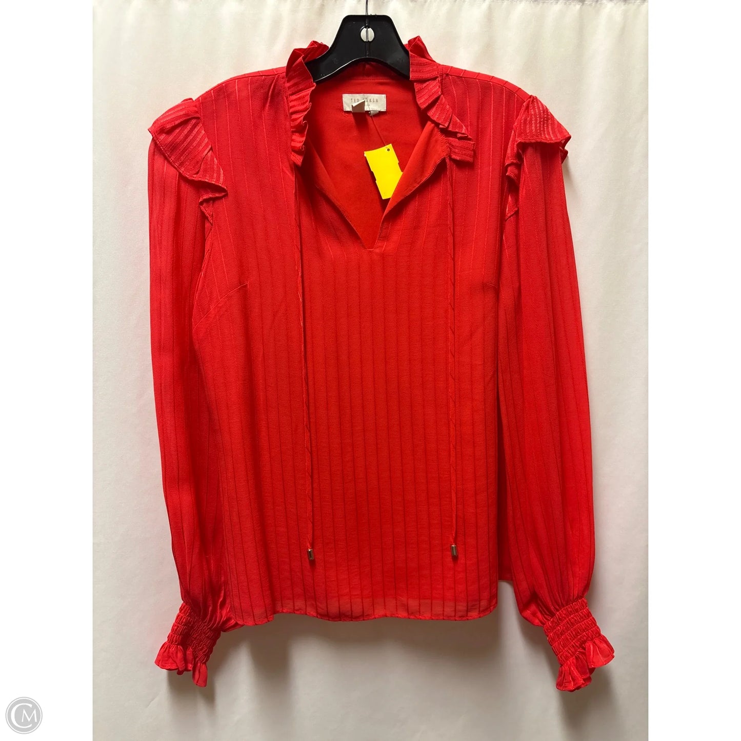 Top Long Sleeve By Ted Baker In Red, Size: 2
