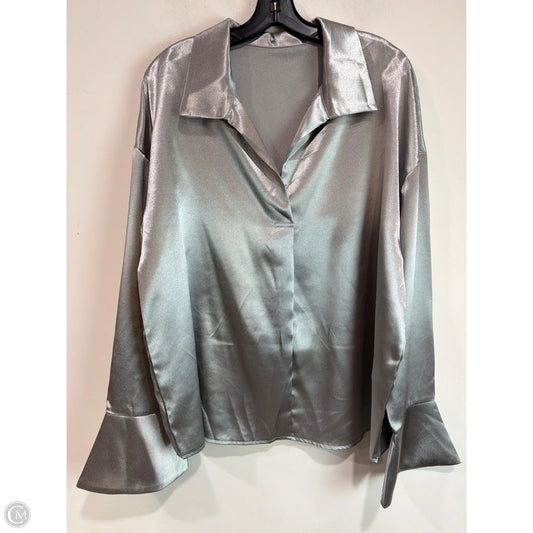 Top Long Sleeve By Shein In Silver, Size: L