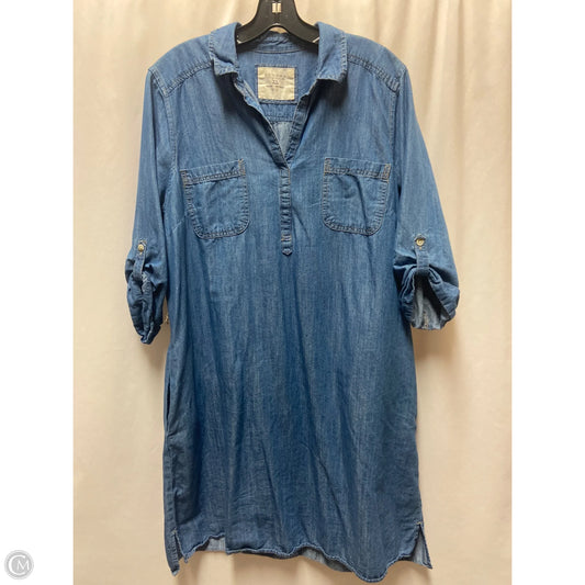 Dress Casual Midi By Sonoma In Blue, Size: Xl