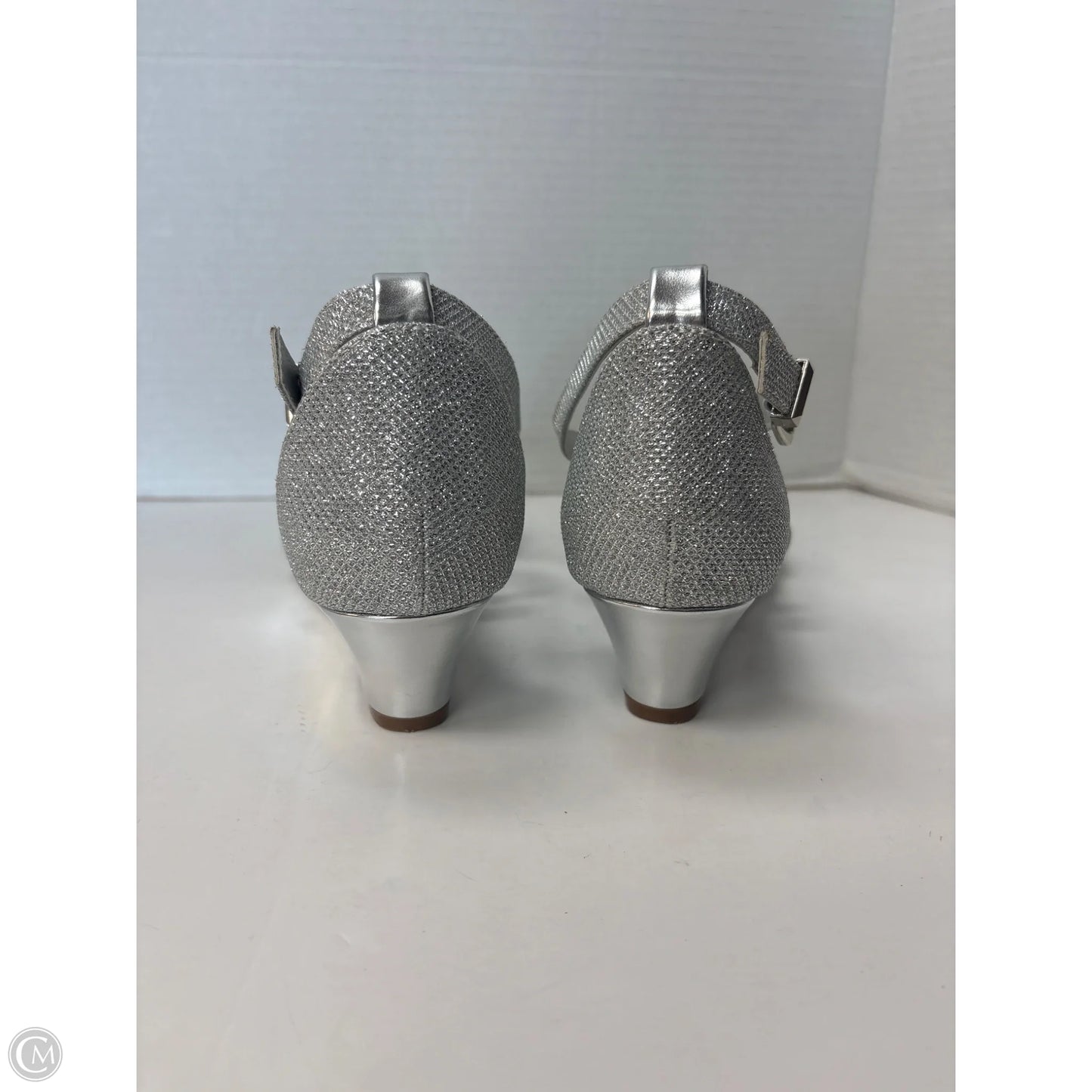 Sandals Heels Kitten By Dream Pairs In Silver, Size: 9