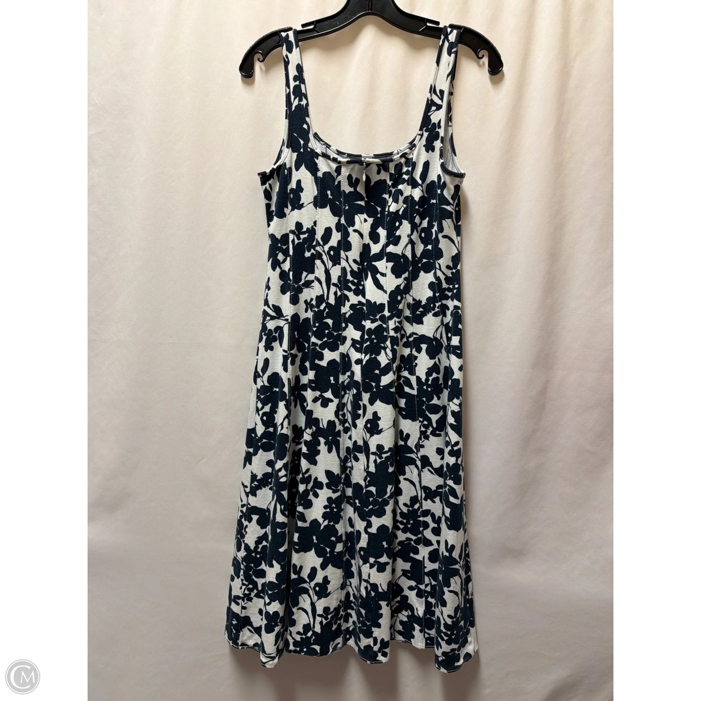 Dress Casual Midi By Loft In Blue & White, Size: Sp