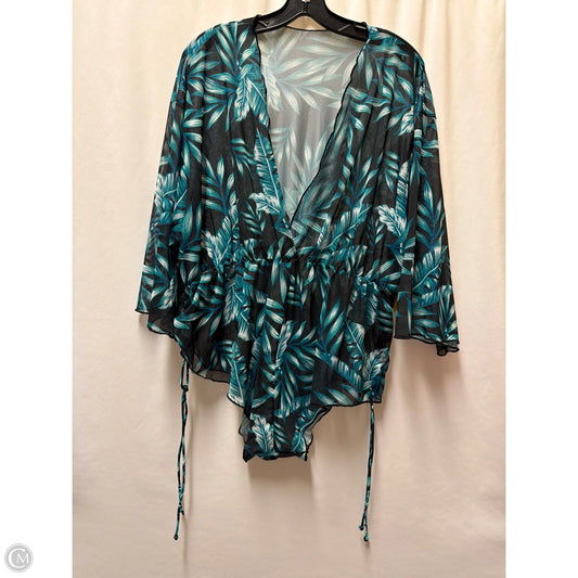 Swimwear Cover-up By Clothes Mentor In Black & Green, Size: Osfm