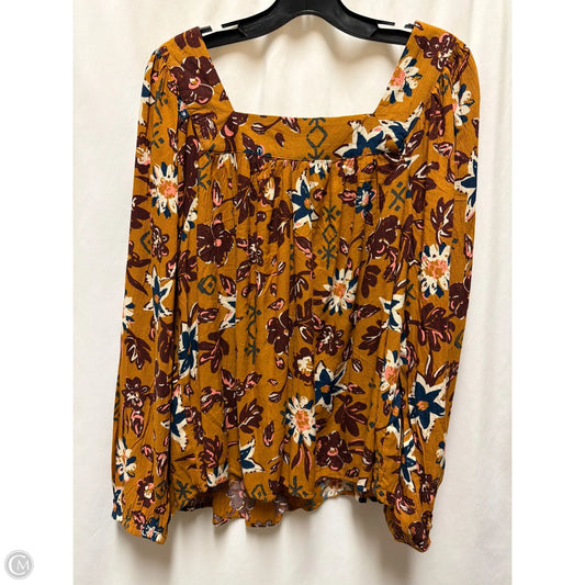 Top Long Sleeve By Sonoma In Copper, Size: Xl