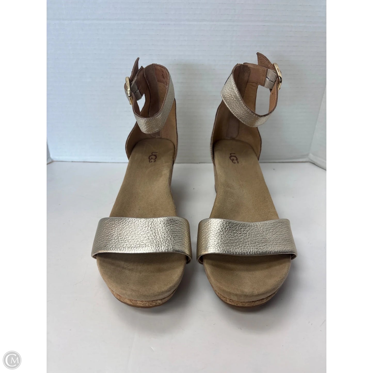 Sandals Designer By Ugg In Gold, Size: 9.5