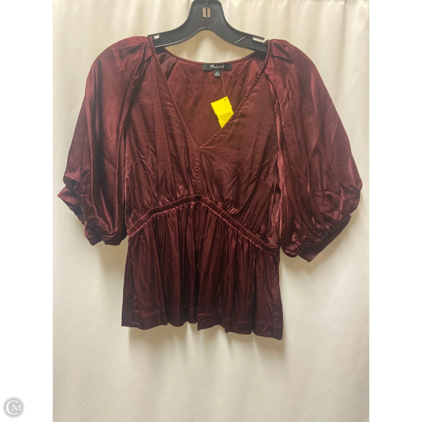 Top Short Sleeve By Madewell In Maroon, Size: M