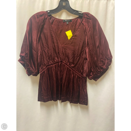 Top Short Sleeve By Madewell In Maroon, Size: M