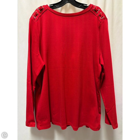Top Long Sleeve By Rafaella In Red, Size: 2x