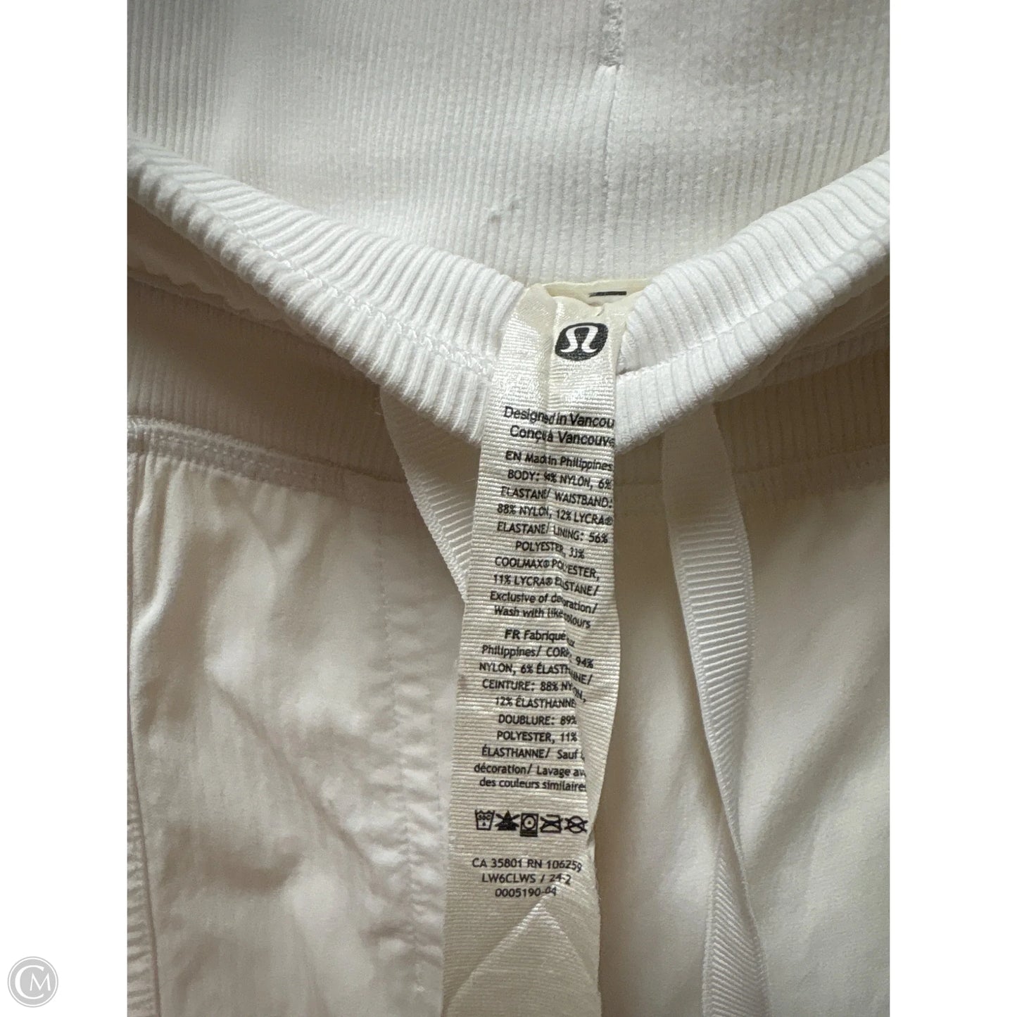 Athletic Pants By Lululemon In White, Size: 10