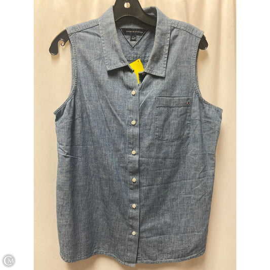 Top Sleeveless By Tommy Hilfiger In Blue, Size: L