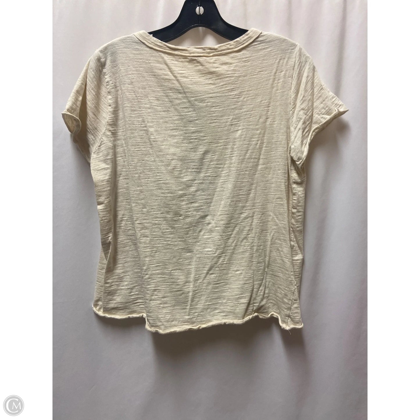 Top Short Sleeve By Hem & Thread In Tan, Size: L