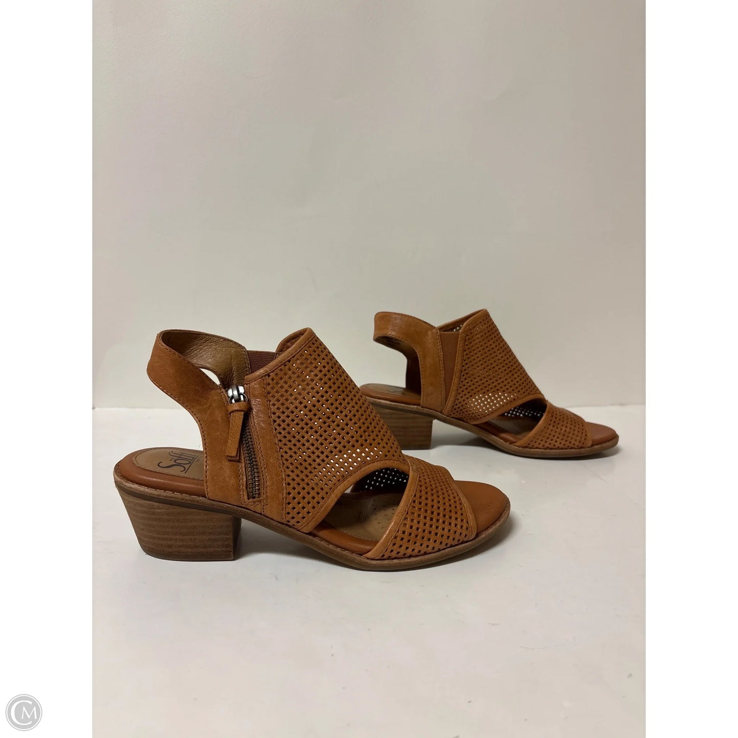 Sandals Heels Block By Sofft In Brown, Size: 9
