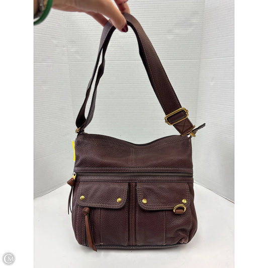 Handbag Leather By Fossil, Size: Large