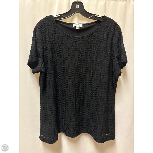 Top Short Sleeve By Calvin Klein In Black, Size: Xxl