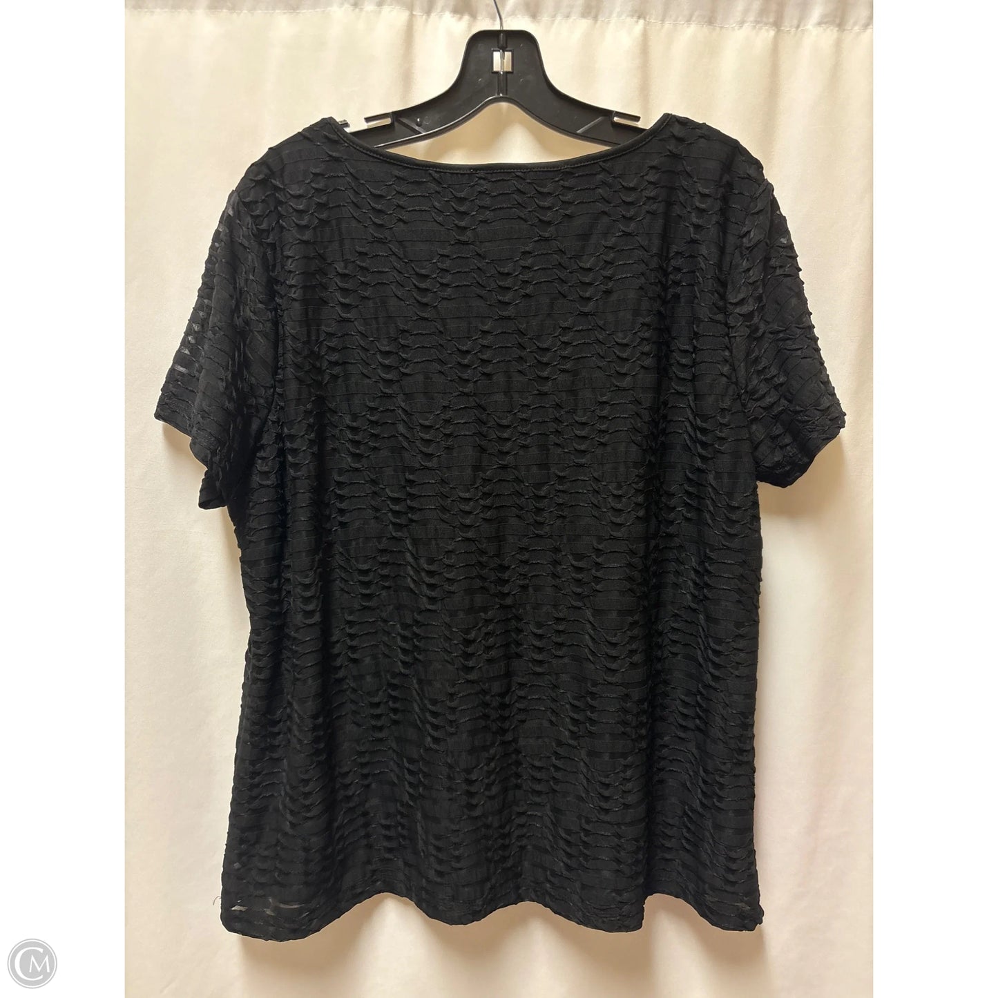 Top Short Sleeve By Calvin Klein In Black, Size: Xxl