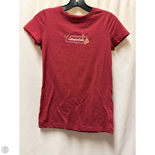 Top Short Sleeve By Aeropostale In Maroon, Size: M
