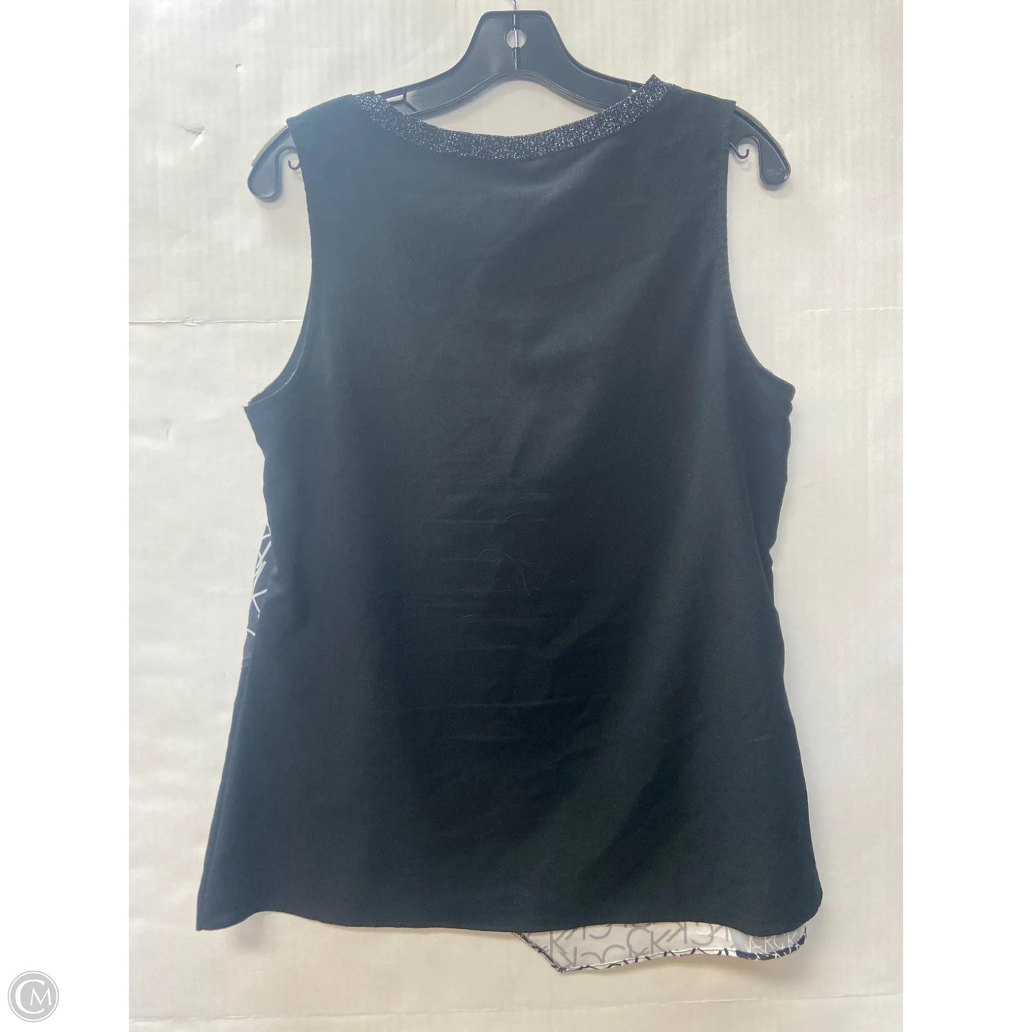 Top Sleeveless By Calvin Klein In Black & White, Size: L