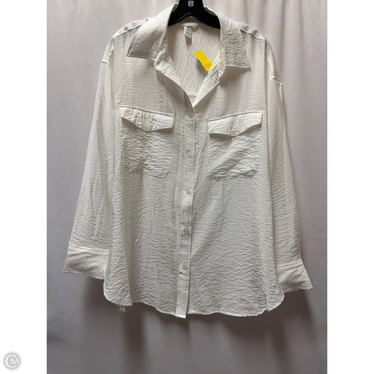 Top Long Sleeve By H&m In White, Size: L