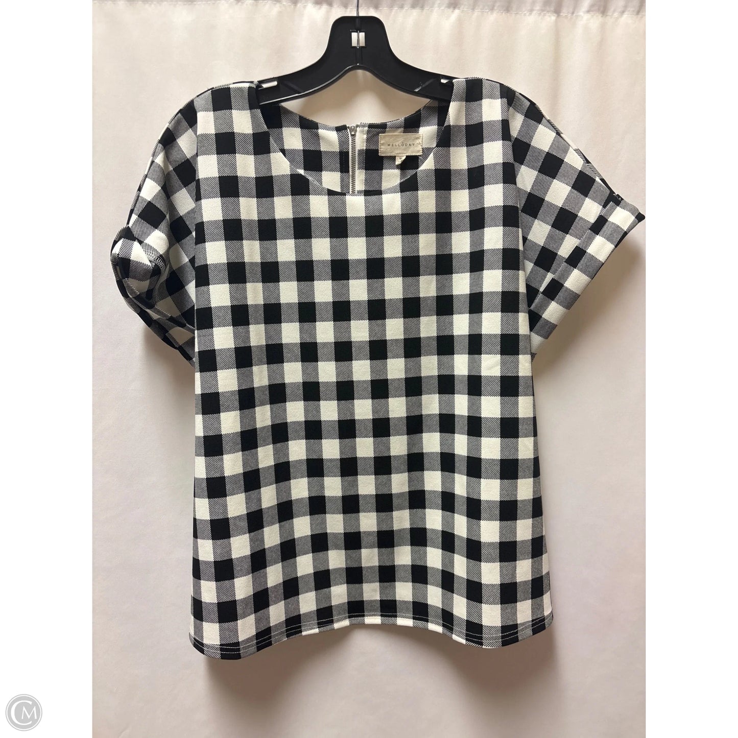Top Short Sleeve By Melloday In Black & White, Size: M