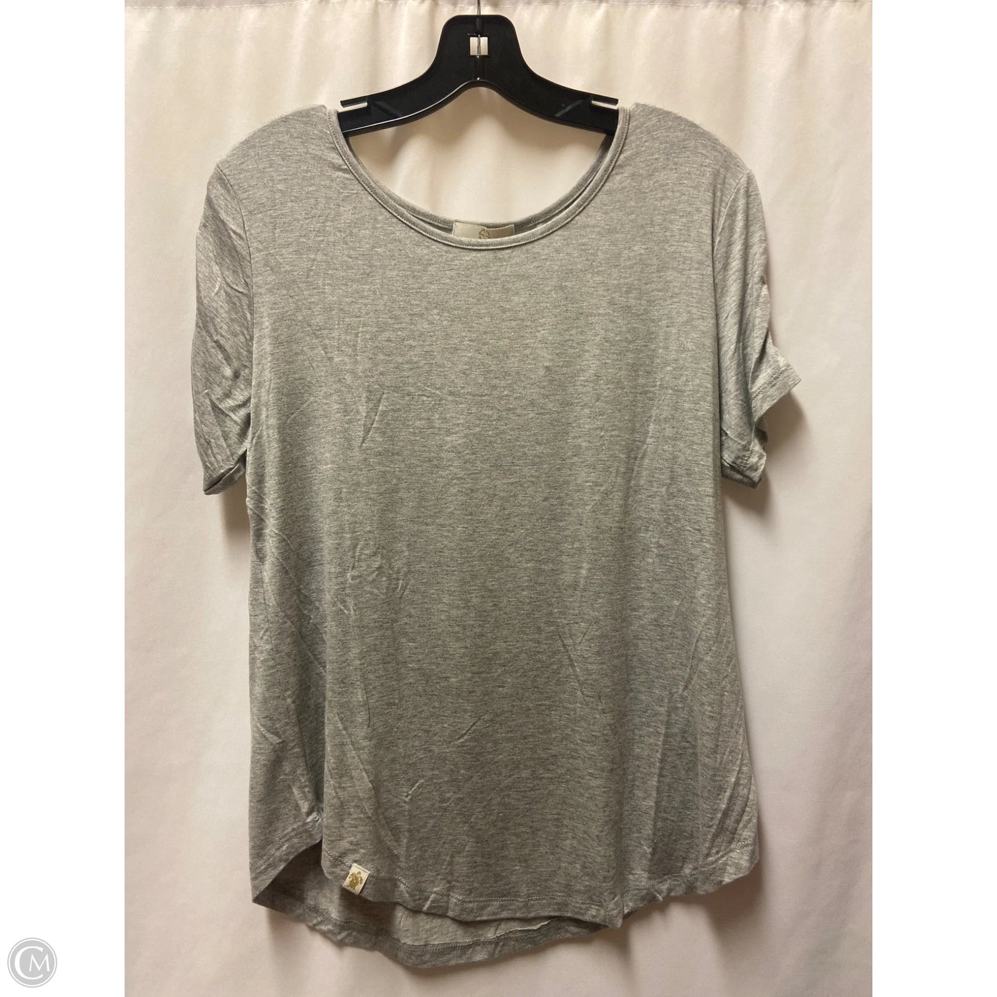 Top Short Sleeve By Simply Southern In Grey, Size: L