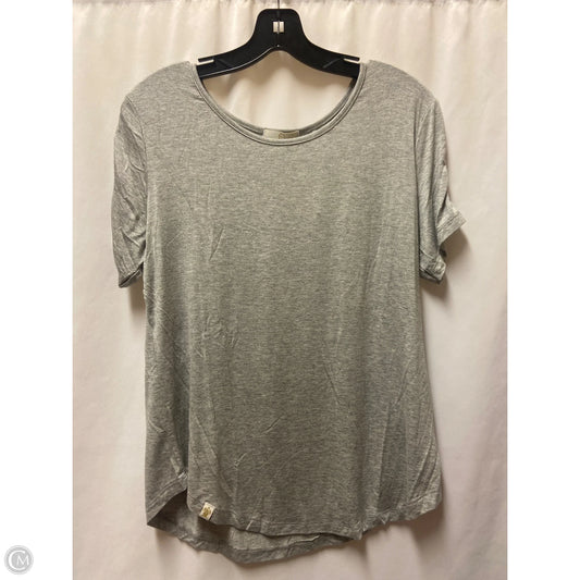 Top Short Sleeve By Simply Southern In Grey, Size: L