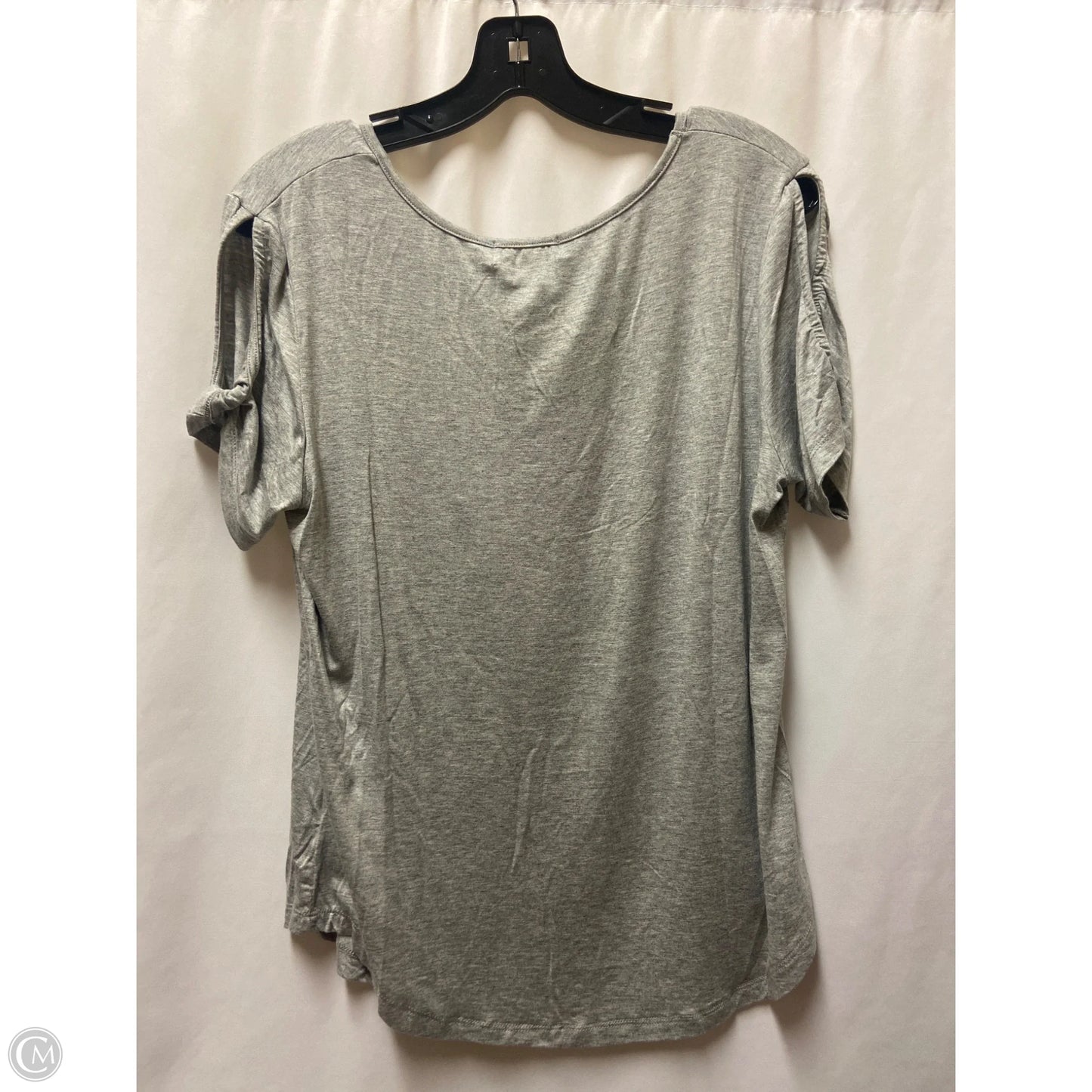 Top Short Sleeve By Simply Southern In Grey, Size: L
