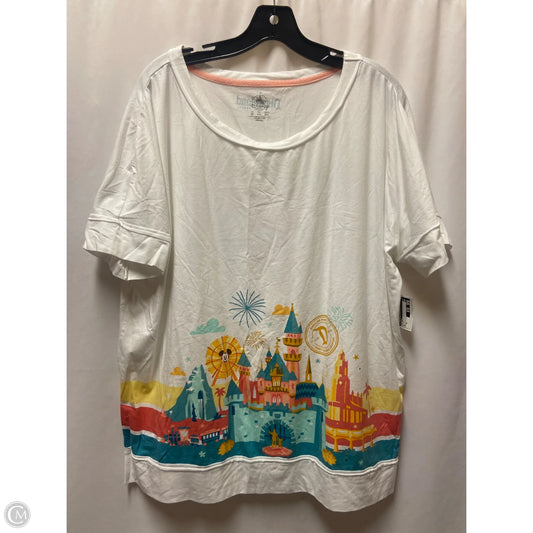 Top Short Sleeve By Disney In White, Size: Xl