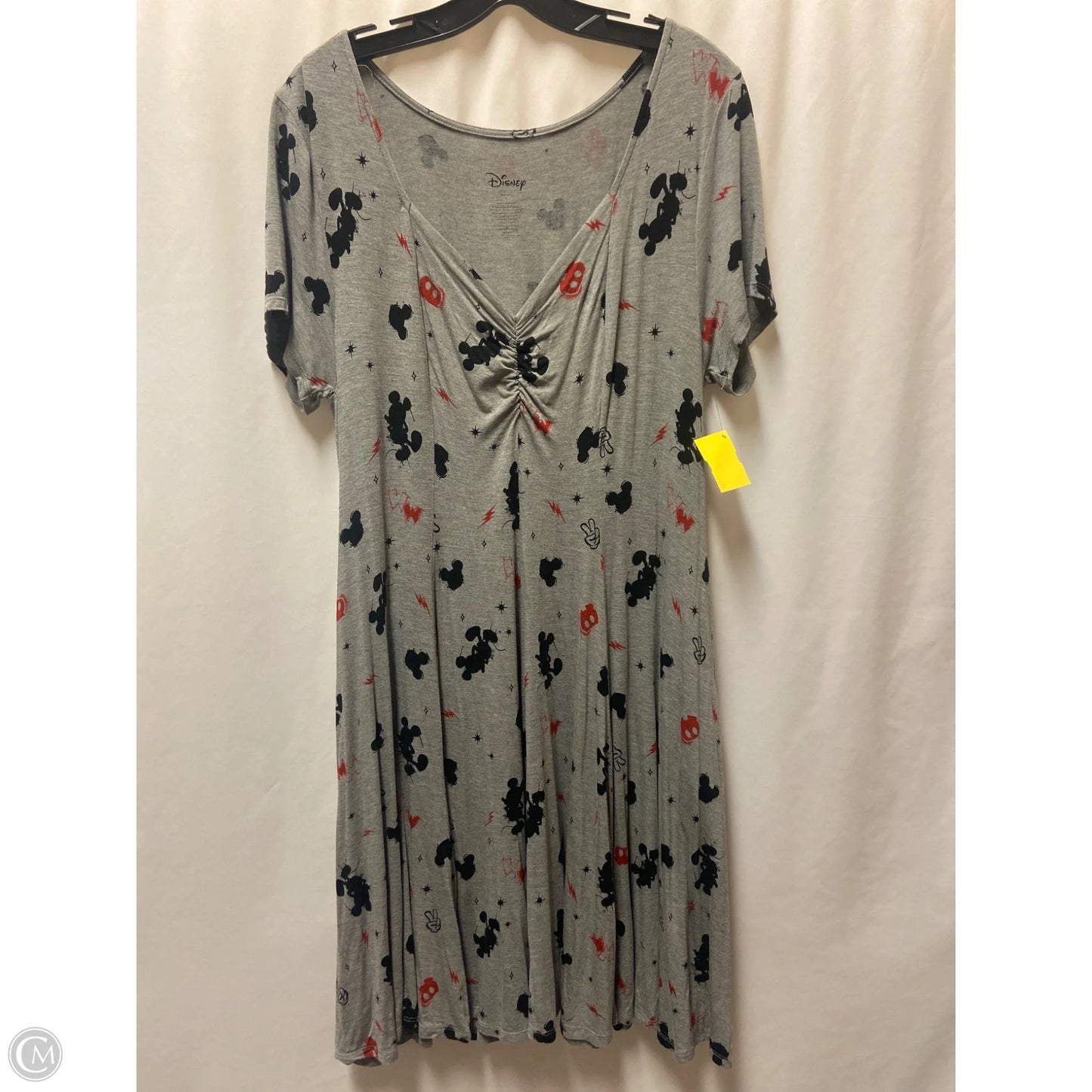 Dress Casual Midi By Disney In Grey, Size: 1x