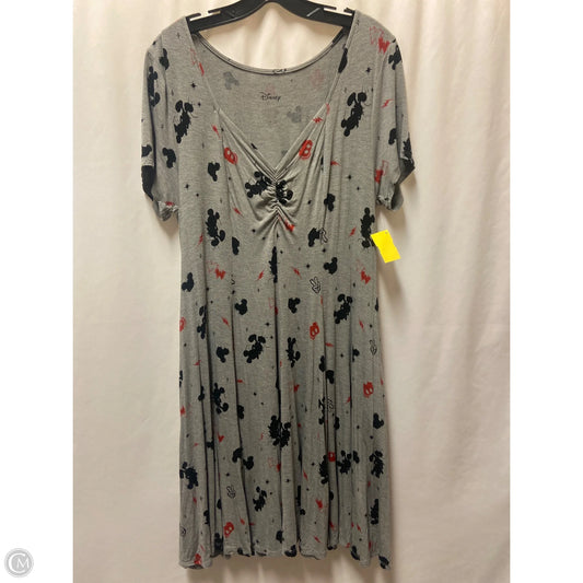 Dress Casual Midi By Disney In Grey, Size: 1x