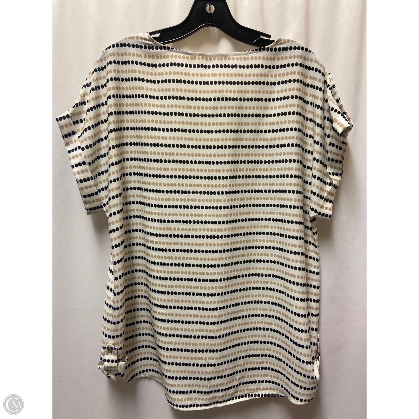 Top Short Sleeve By Calvin Klein In Tan, Size: L