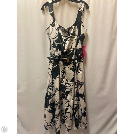Dress Casual Maxi By Donna Karan In Black & White, Size: L