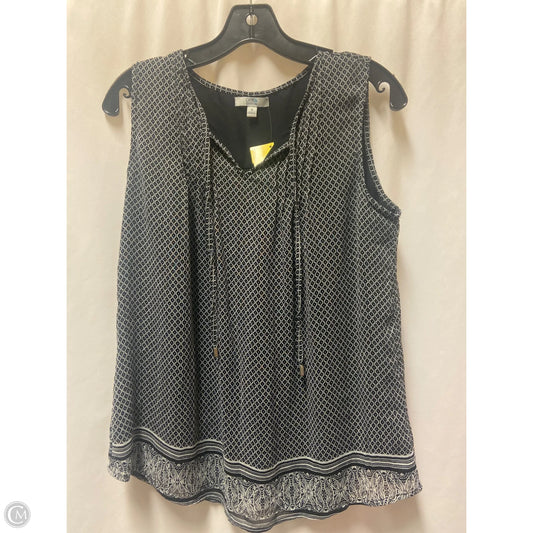 Top Sleeveless By Croft And Barrow In Black & White, Size: M