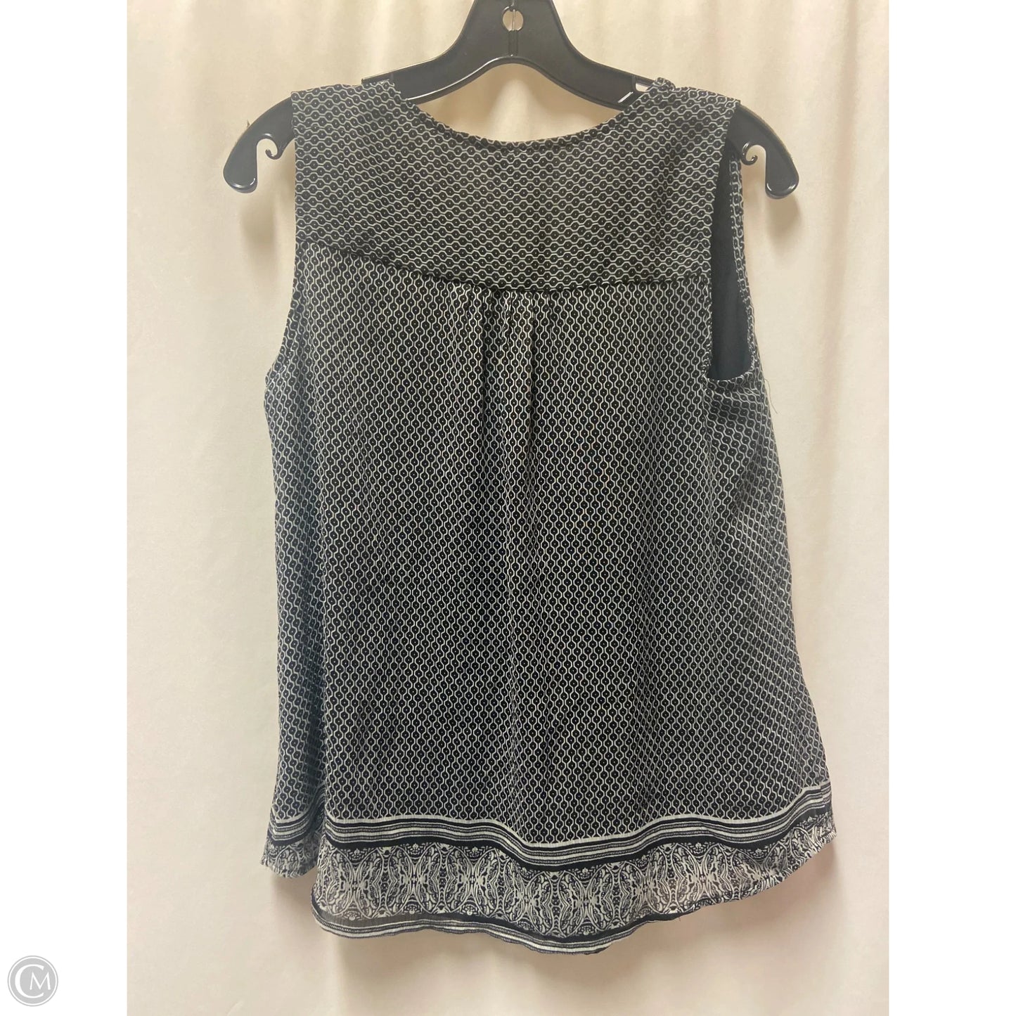 Top Sleeveless By Croft And Barrow In Black & White, Size: M