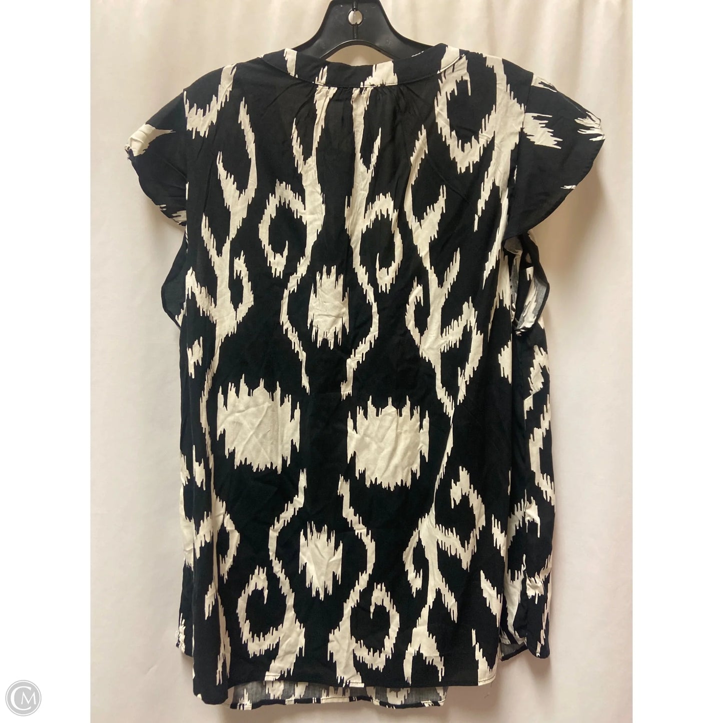 Top Short Sleeve By Rachel Zoe In Black & White, Size: 1x