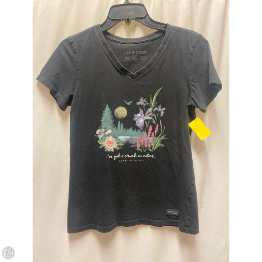 Top Short Sleeve By Life Is Good In Black, Size: Xs