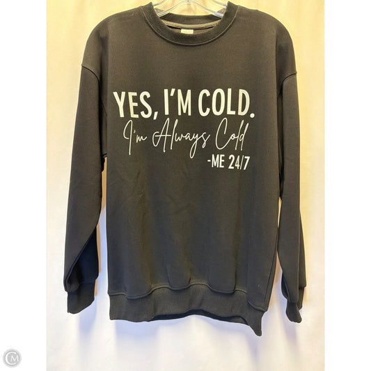 Sweatshirt Crewneck By Clothes Mentor In Black, Size: S