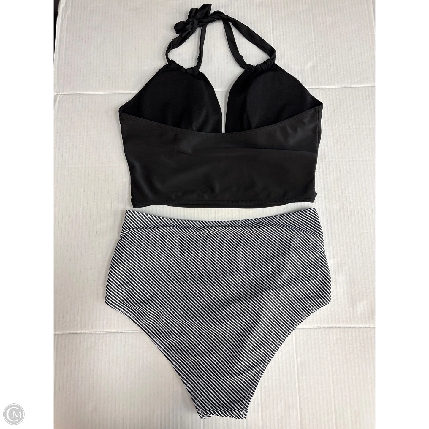 Swimsuit 2pc By Clothes Mentor In Black & White, Size: Xl