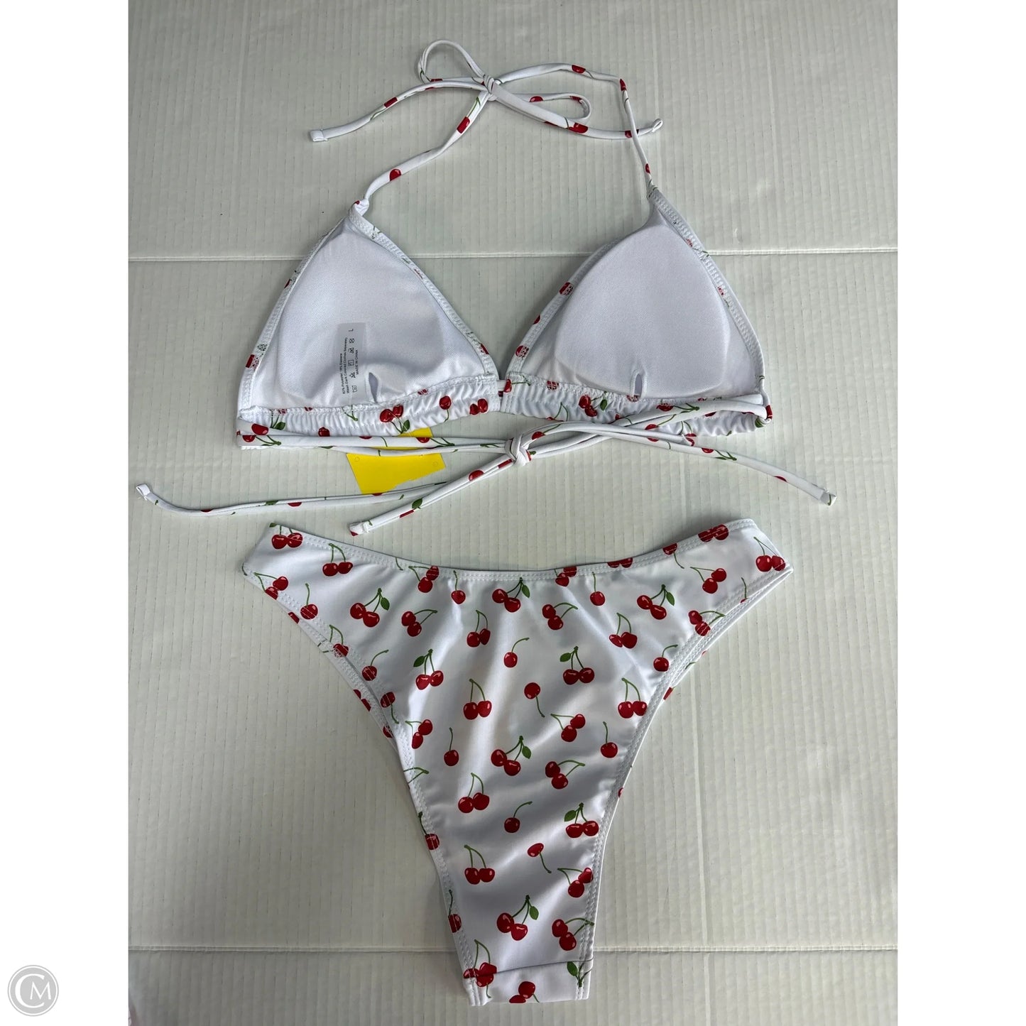 Swimsuit 2pc By Shein In Red & White, Size: L