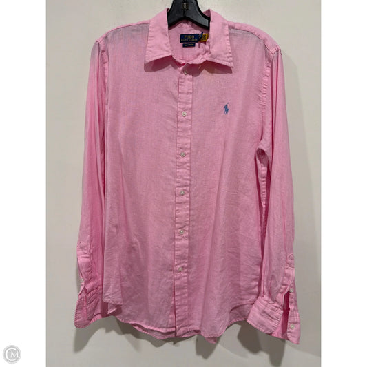 Top Long Sleeve By Ralph Lauren Blue Label In Pink, Size: M