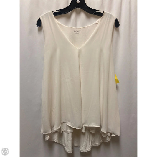 Top Sleeveless By Loft In White, Size: L