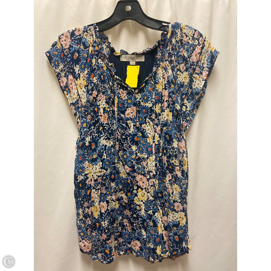 Top Sleeveless By Loft In Blue, Size: M