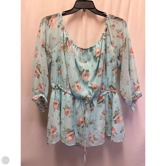 Top Long Sleeve By Lane Bryant In Blue, Size: 1x