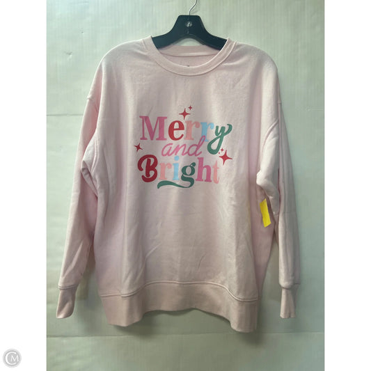 Sweatshirt Crewneck By Clothes Mentor In Pink, Size: M