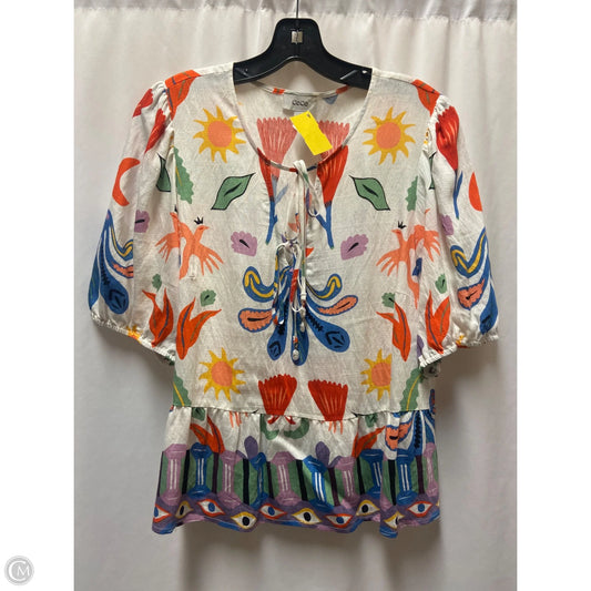 Top Short Sleeve By Cece In White, Size: L