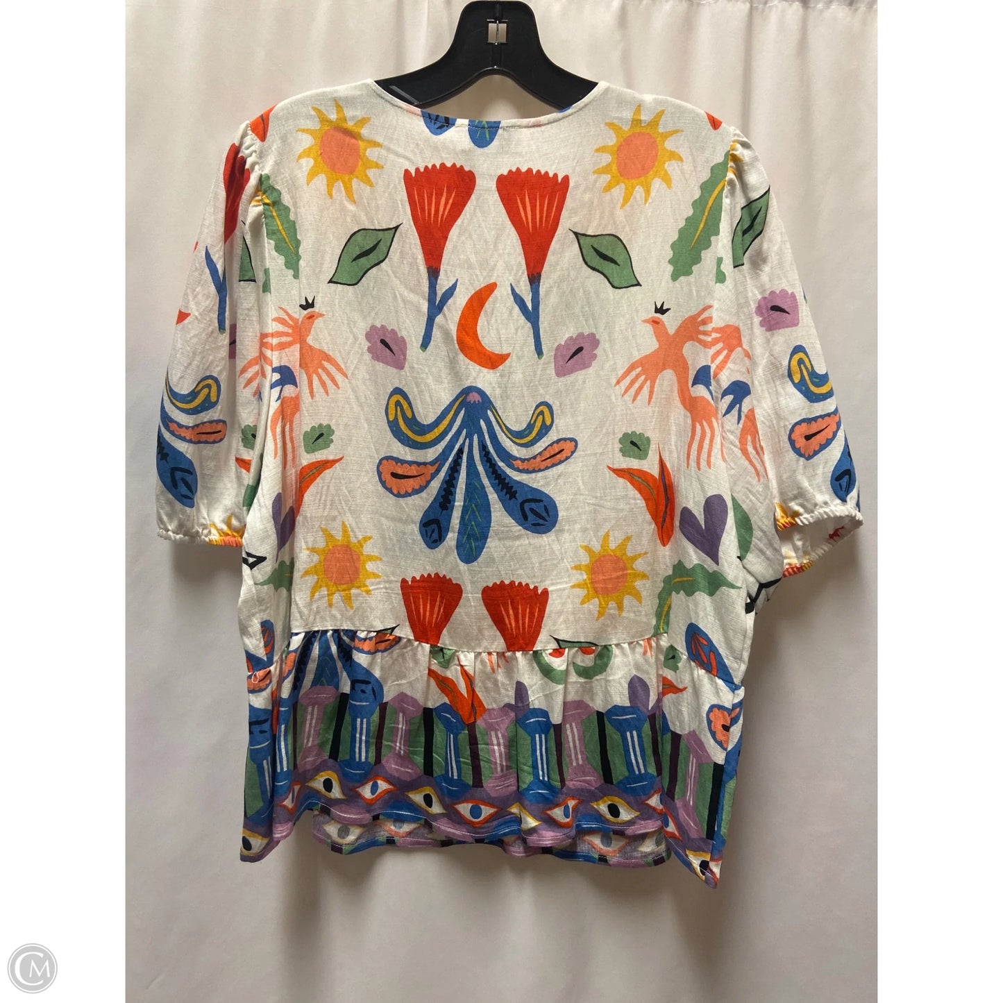 Top Short Sleeve By Cece In White, Size: L