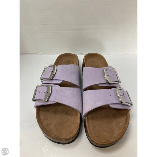 Sandals Flats By Time And Tru In Purple, Size: 7