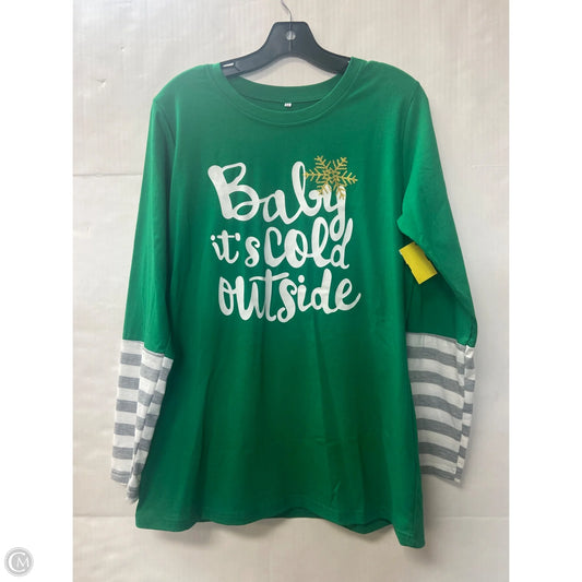 Top Long Sleeve By Clothes Mentor In Green, Size: M