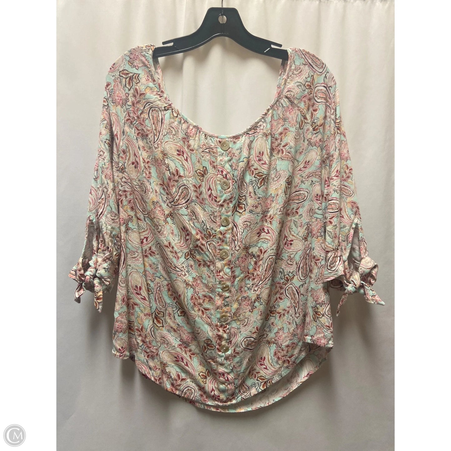 Top 3/4 Sleeve By Agb In Pink, Size: 1x