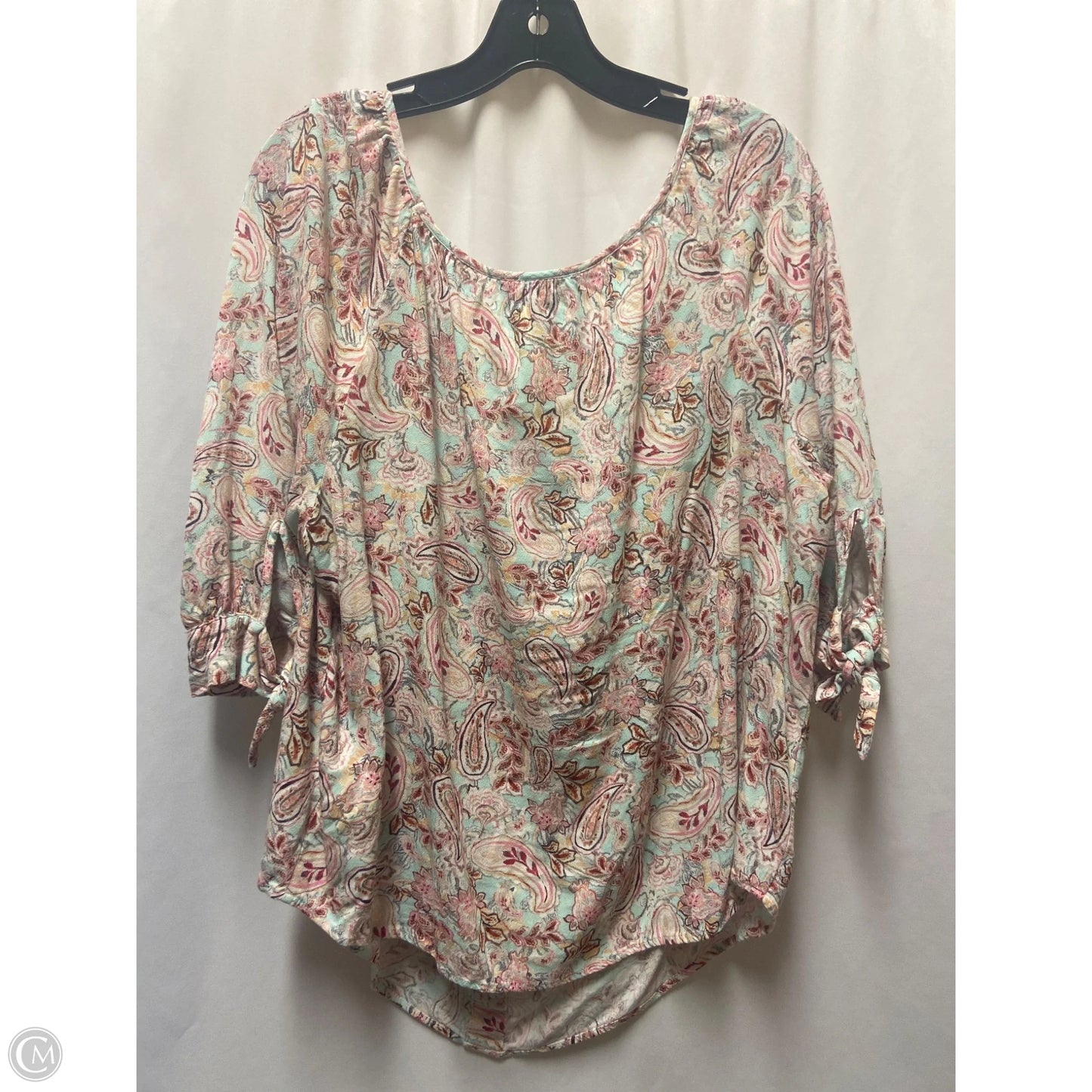 Top 3/4 Sleeve By Agb In Pink, Size: 1x