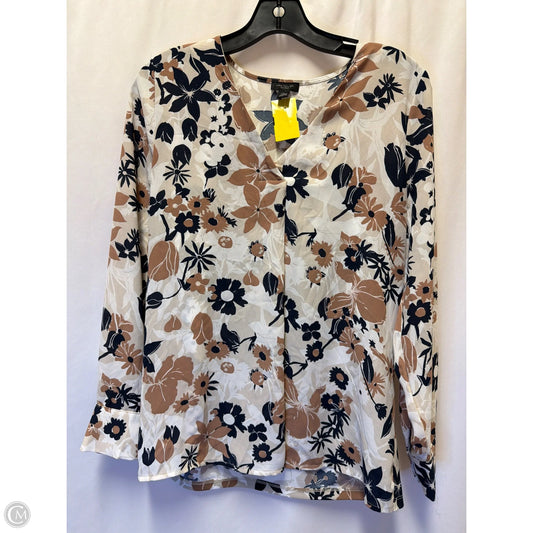 Top Long Sleeve By Ann Taylor In Cream, Size: S