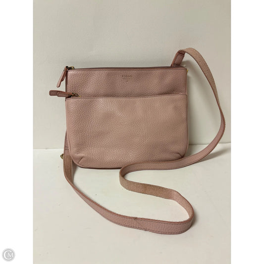 Handbag Leather By Fossil, Size: Medium
